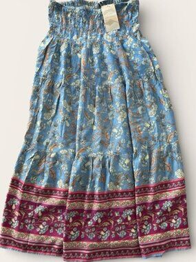 Red Floral Maxi Skirt